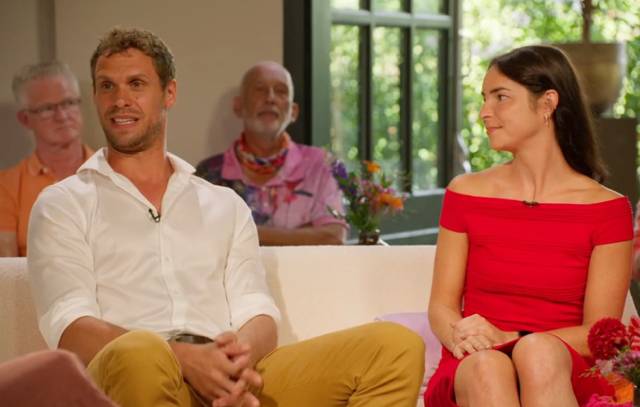 Dick en Moniek bij de reunie.